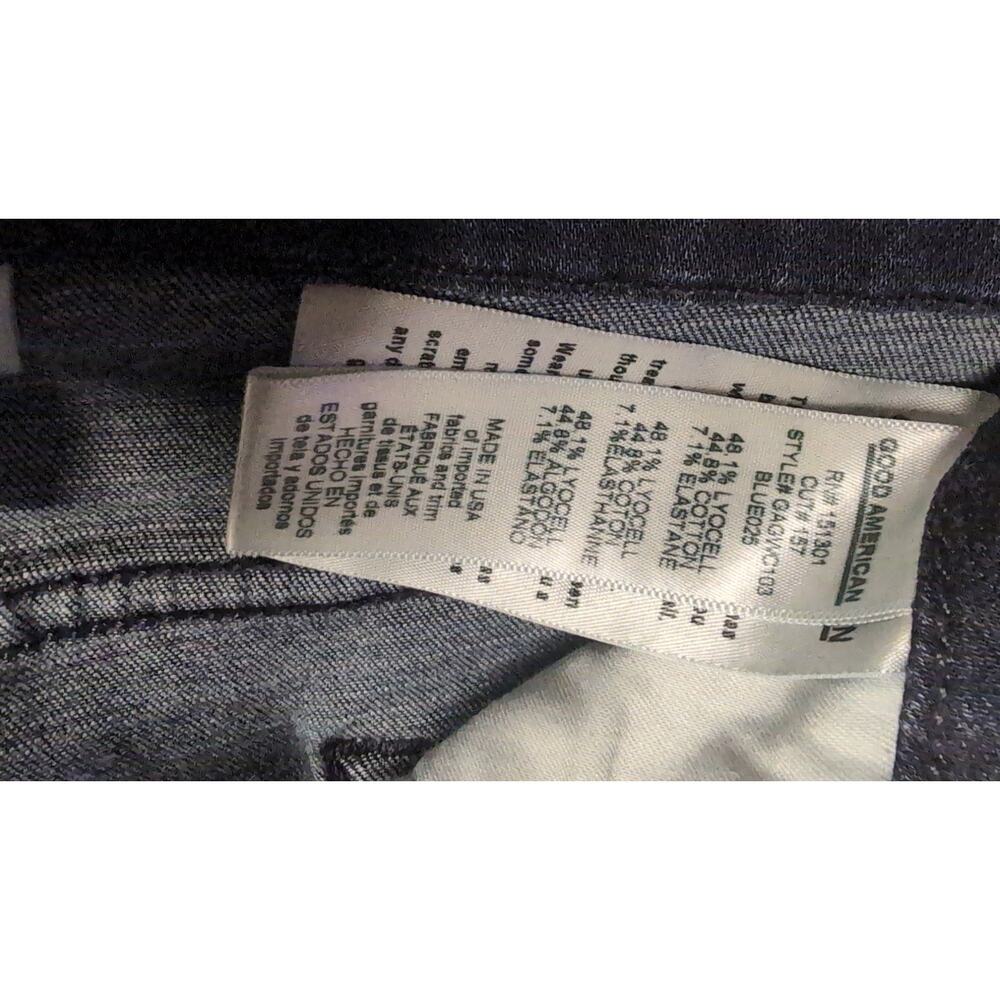 Good American Good Waist Crop Jeans Size 8 29 Dark Wash High Rise Slim - Picture 4 of 4